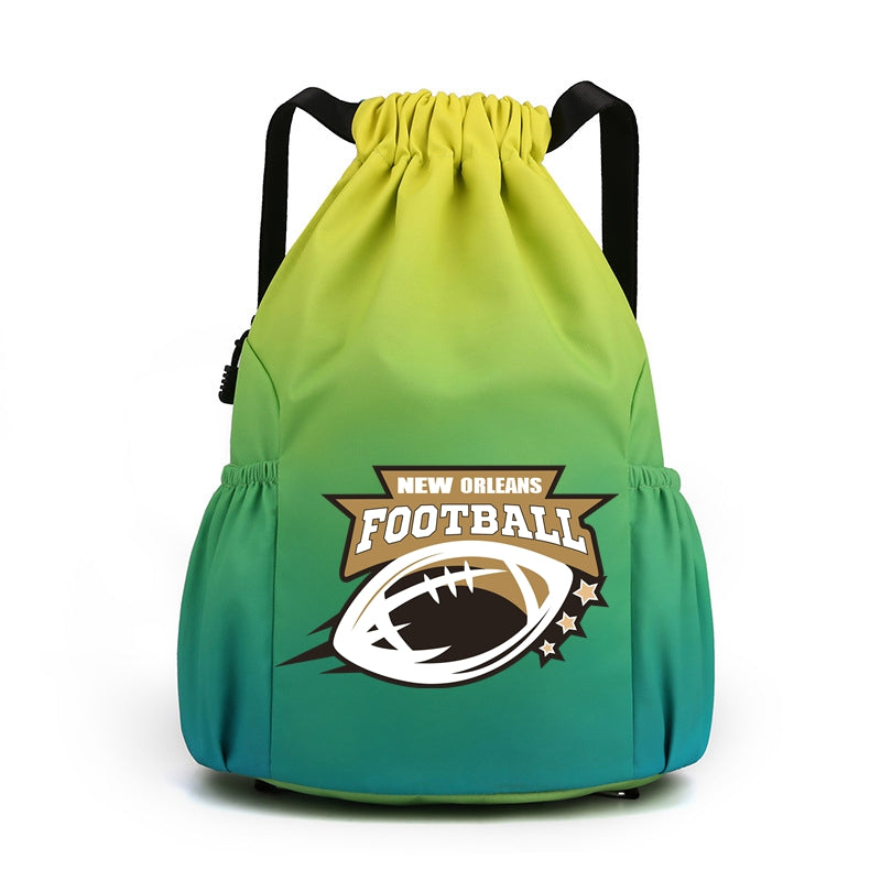 New Orleans Drawstring Backpack American Football Large Gym Bag Water Resistant Sports Bag