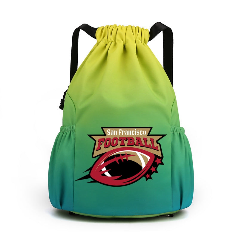 San Francisco Drawstring Backpack American Football Large Gym Bag Water Resistant Sports Bag