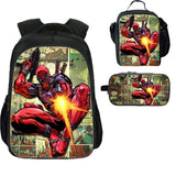Deadpool School Backpack Lunch Bag Pencil Case 3 Pieces