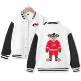Carolina Jacket for Kids Ice Hockey Varsity Jacket Cotton Made Medium Thickness