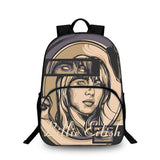 Billie Eilish Girl's Backpack 15 inches Bag Primary School Elementary School Bag
