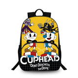 Cuphead 15" Backpack with Two Side Pouches Kid's School Bookbag