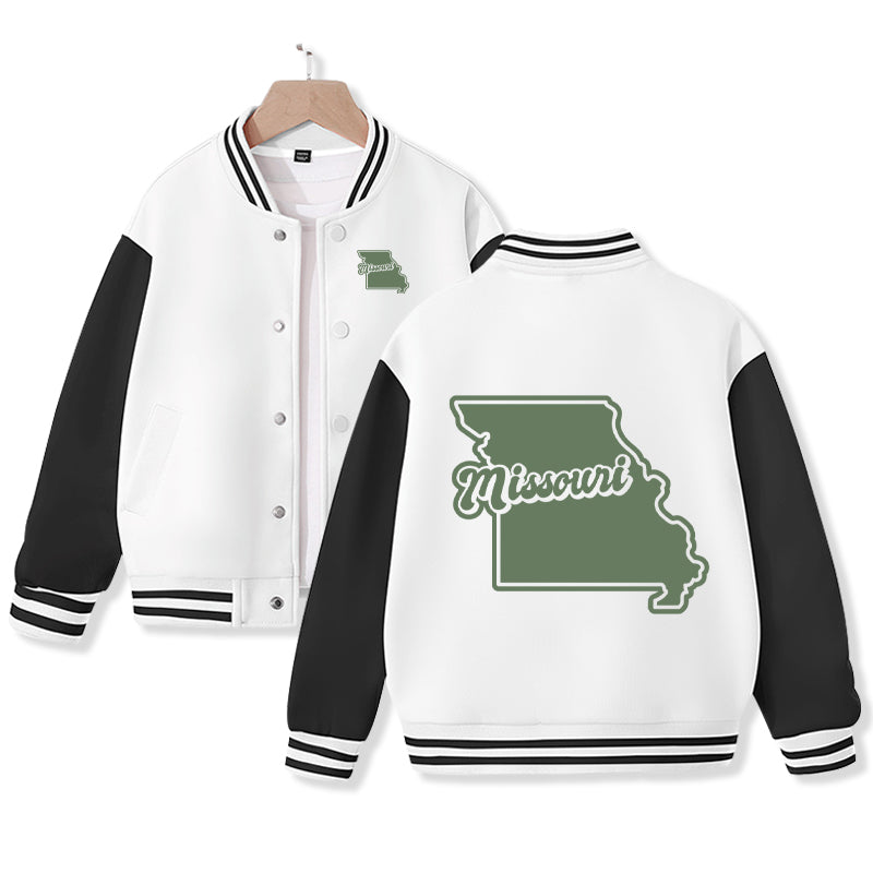 Missouri Varsity Jacket for Kids Baseball Jacket Letterman Jacket Cotton Jacket
