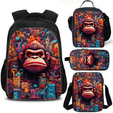 Donkey Kong Kids School Backpack Lunch Bag Shoulder Bag Pencil Case 4PCS
