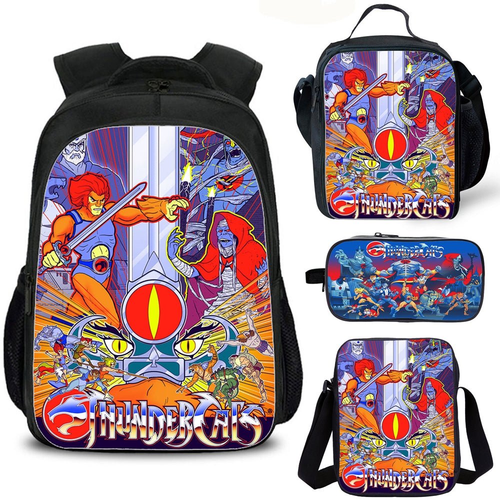 Thundercats Kids School Backpack Lunch Bag Shoulder Bag Pencil Case 4PCS