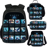 Water Type Pokemon Kid's School Backpack Lunch Bag Shoulder Bag Pencil Case 4 Pieces Combo