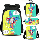The Amazing Digital Circus Kids School Backpack Lunch Bag Shoulder Bag Pencil Case 4PCS