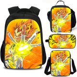 Dragon Ball Goku Kids School Backpack Lunch Bag Shoulder Bag Pencil Case 4PCS