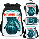 Dinosaur Kids School Backpack Lunch Bag Shoulder Bag Pencil Case 4PCS