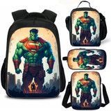 HULK Kids School Backpack Lunch Bag Shoulder Bag Pencil Case 4 Pieces Combo