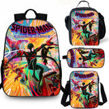 Spider-Man Across the Spider-Verse 15 inches School Backpack Lunch Bag Shoulder Bag Pencil Case 4 Pieces Combo