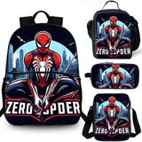Kids Spiderman 15" School Backpack Lunch Bag Shoulder Bag Pencil Case 4PCS