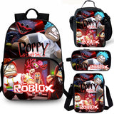 Roblox Poppy Playtime 15 inches School Backpack Lunch Bag Shoulder Bag Pencil Case 4 Pieces Combo