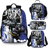 Dark Knight Kids 15" School Backpack Lunch Bag Shoulder Bag Pencil Case 4PCS