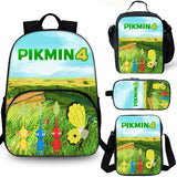 Pikmin 4 Kids 15" School Backpack Lunch Bag Shoulder Bag Pencil Case 4PCS