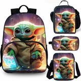 Yoda Kids 15" School Backpack Lunch Bag Shoulder Bag Pencil Case 4 Pieces Combo