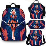 Ahsoka Kids 15" School Backpack Lunch Bag Shoulder Bag Pencil Case 4PCS