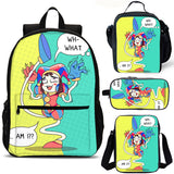 The Amazing Digital Circus Kids School Merch 18 inches School Backpack Lunch Bag Shoulder Bag Pencil Case