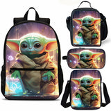 Yoda Kids 4 Pieces Combo 18 inches School Backpack Lunch Bag Shoulder Bag Pencil Case