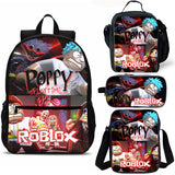 Roblox Poppy Playtime 4PCS 18 inches School Backpack Lunch Bag Shoulder Bag Pencil Case