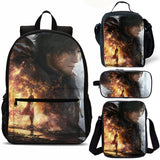 Final Fantasy Kids 4 Pieces Combo 18 inches School Backpack Lunch Bag Shoulder Bag Pencil Case
