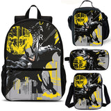 Dark Knight Kids School Merch 4PCS 18 inches School Backpack Lunch Bag Shoulder Bag Pencil Case