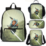 Ahsoka Kids School Merch 4PCS 18 inches School Backpack Lunch Bag Shoulder Bag Pencil Case