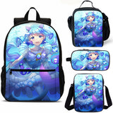 Princess 4 Pieces Combo 18 inches School Backpack Lunch Bag Shoulder Bag Pencil Case
