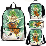 Dragon Ball Goku Kids School Merch 4PCS 18" School Backpack Lunch Bag Shoulder Bag Pencil Case
