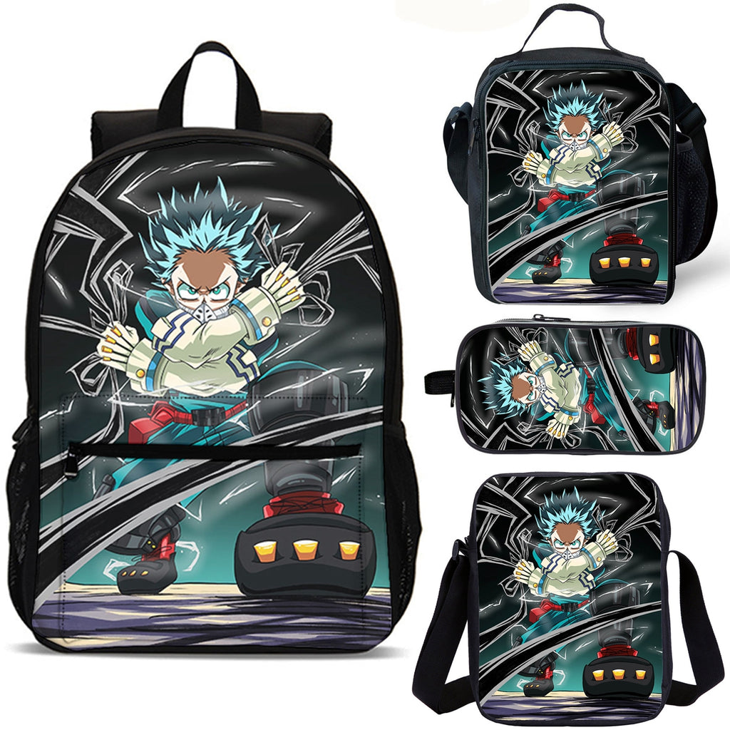 Dragon Ball Goku Kids School Merch 4PCS 18" School Backpack Lunch Bag Shoulder Bag Pencil Case