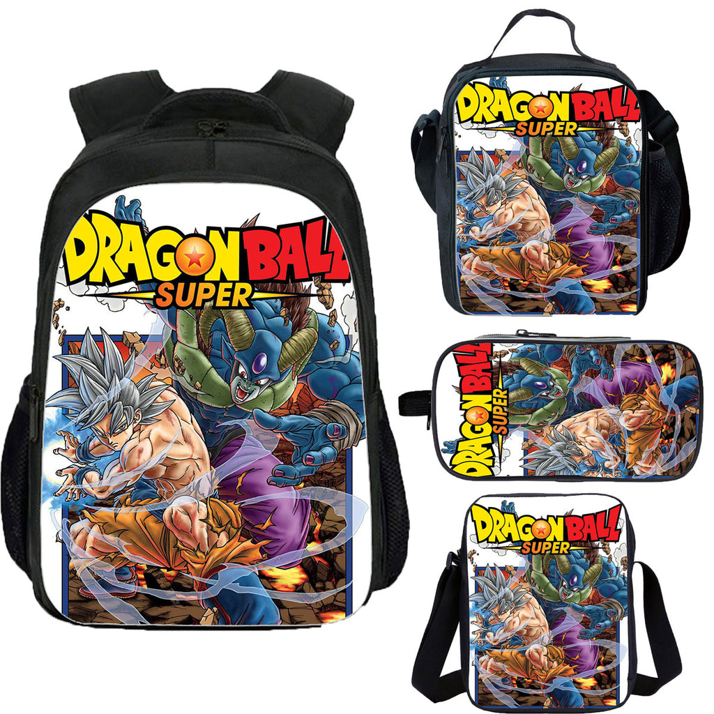 Dragon Ball Kid's School Backpack Lunch Bag Shoulder Bag Pencil Case 4 Pieces Ideal Present