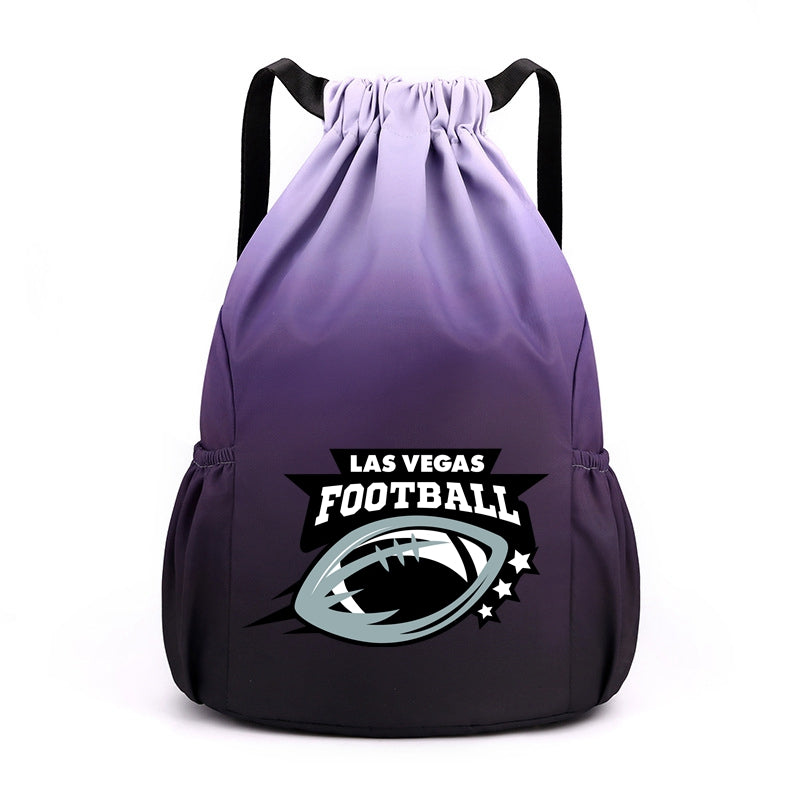 Las Vegas Drawstring Backpack American Football Large Gym Bag Water Resistant Sports Bag