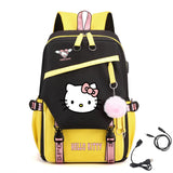 Hello Kitty Kid's 17 inches School Backpack with USB Charging Port