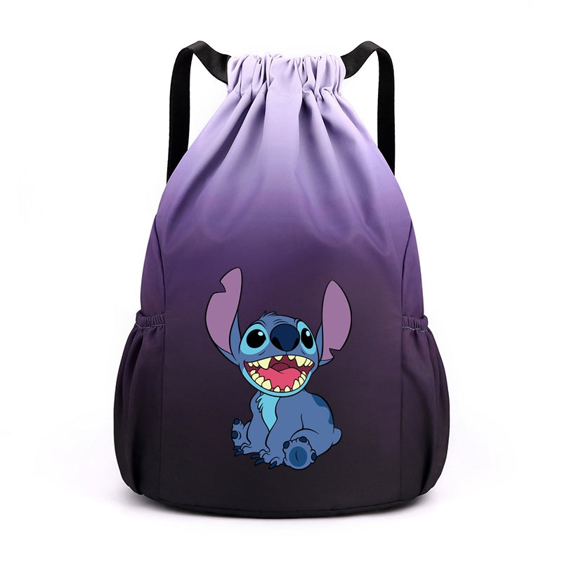Stitch Drawstring Backpack Large Gym Bag Water Resistant Sports Bag Ideal Present