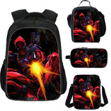 Deadpool School Backpack Lunch Bag Shoulder Bag Pencil Case 4 Pieces