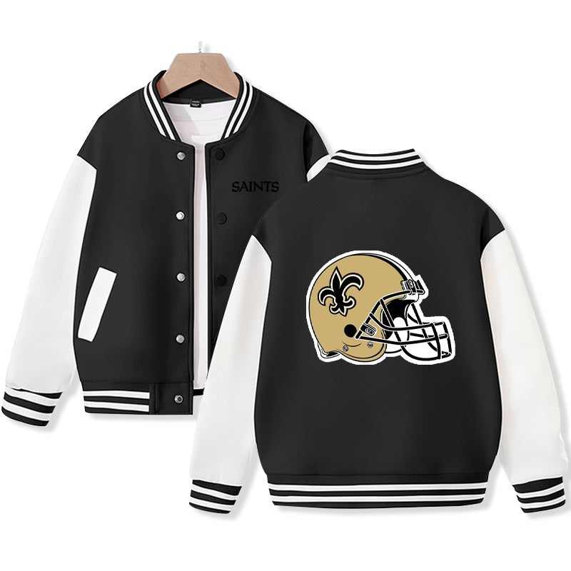 Kid's New Orleans Jacket American Football Varsity Jacket Cotton Tops