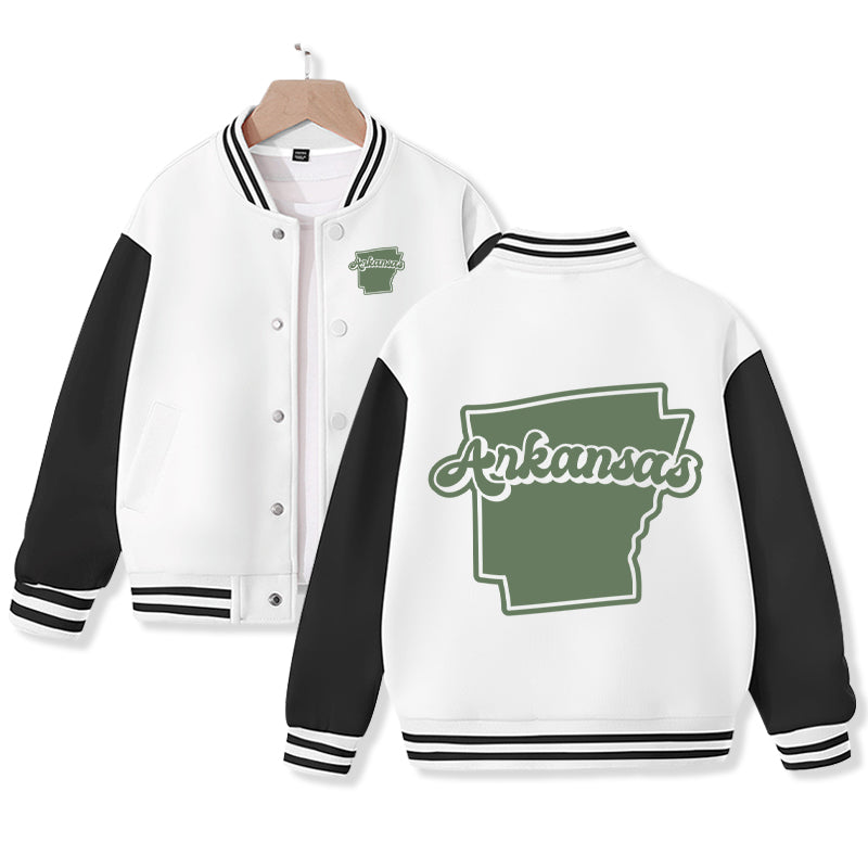 Arkansas Varsity Jacket for Kids Baseball Jacket Letterman Jacket Cotton Jacket