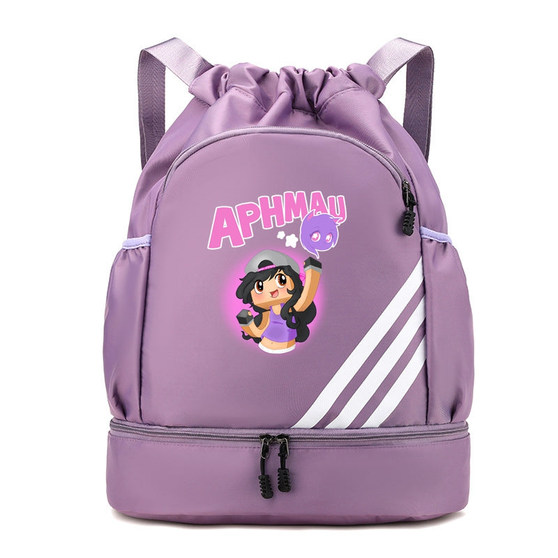 Aphmau Drawstring Backpack Gym Bag Water Resistant Sports Sackpack Ideal Present