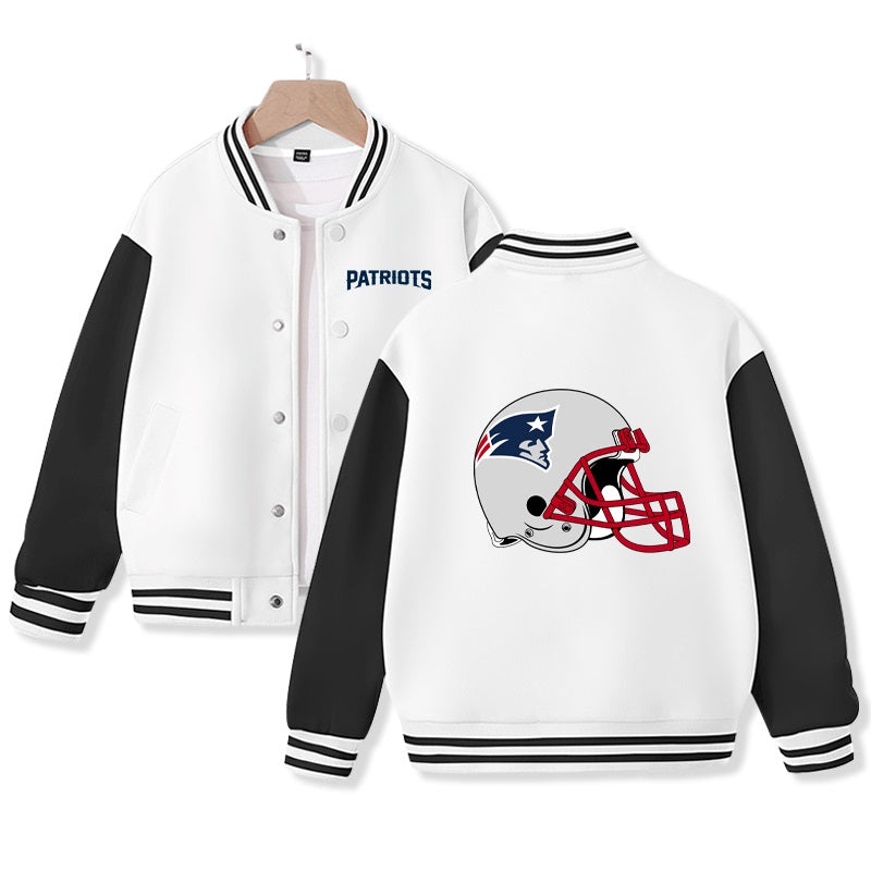 Kid's New England Varsity Jacket American Football Varsity Jacket Cotton Jacket