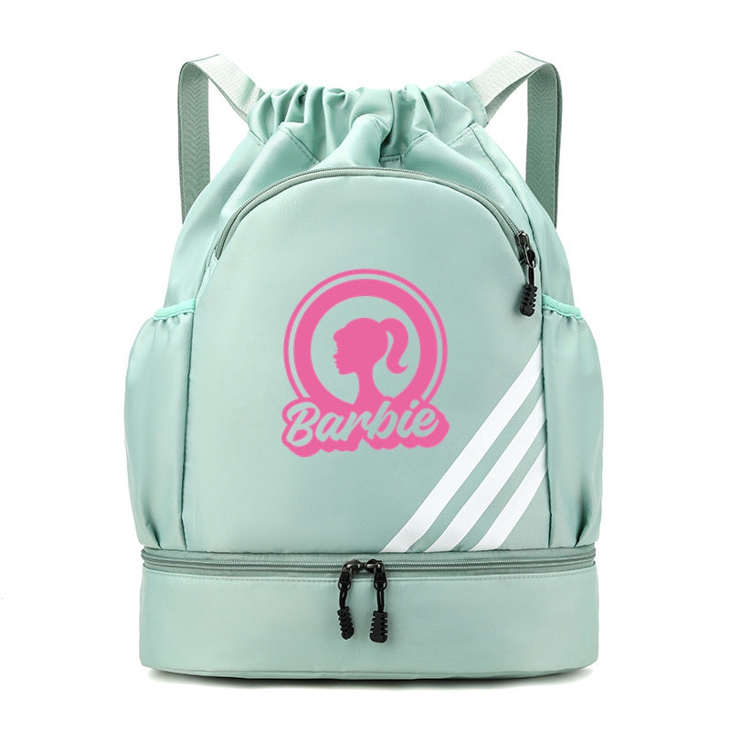 Barbie Drawstring Backpack Gym Bag Water Resistant Sports Sackpack Ideal Present