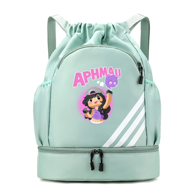 Aphmau Drawstring Backpack Gym Bag Water Resistant Sports Sackpack Ideal Present