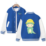 Cute Godzilla Varsity Jacket for Kids Pop Baseball Jacket Letterman Jacket Cotton Jacket
