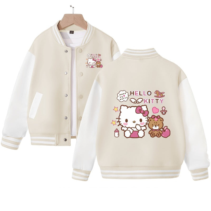 Kid's Hello Kitty Jacket Girl's Hello Kitty Varsity Jacket Cotton Jacket Ideal Gift