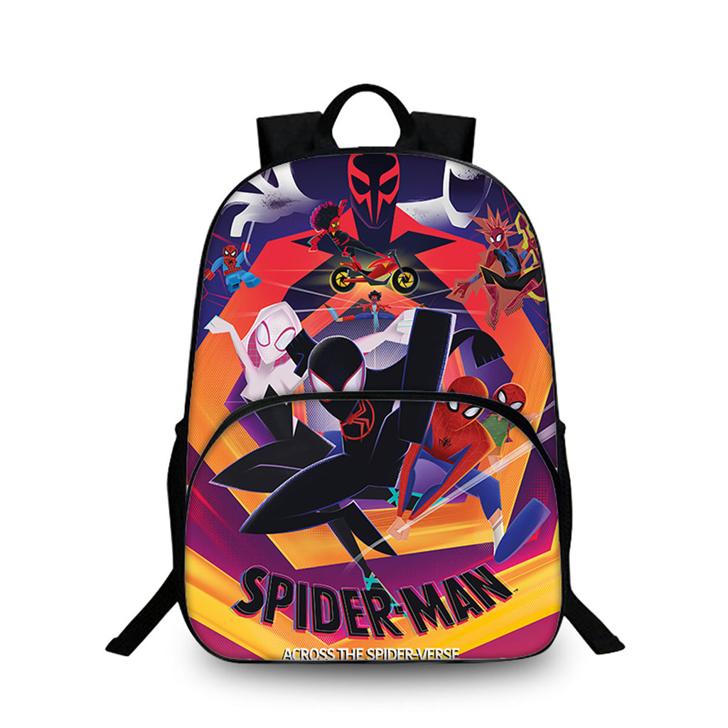 Spider-Man: Across the Spider-Verse 15 Inches Backpack with Two Side Pouches Kid's School Bookbag
