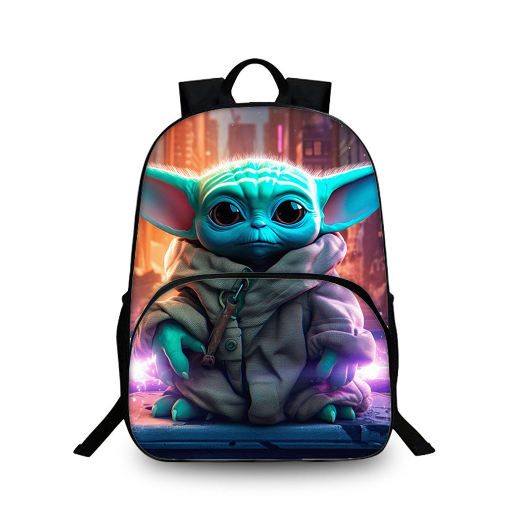 Yoda Kids 15" Backpack Water Bottle Side Pouches Kid's School Bookbag