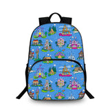 Princess 15" Backpack with Two Side Pouches Kid's School Bookbag
