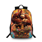 Donkey Kong Kids 15" Backpack Water Bottle Side Pouches Kid's School Bookbag