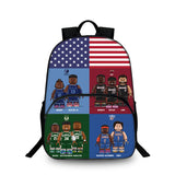 Basketball All-Star 15" Backpack Two Side Water Bottles Pouches Kid's School Bookbag