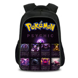 Psychic Type Pokemon Kid's School Backpack Lunch Bag Shoulder Bag Pencil Case 4 Pieces Combo