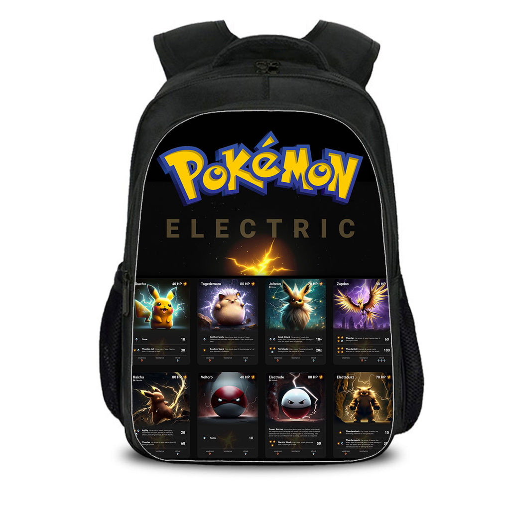 Electric Type Pokemon School Backpack Shoulder Bag Pencil Case 3 Pieces Combo
